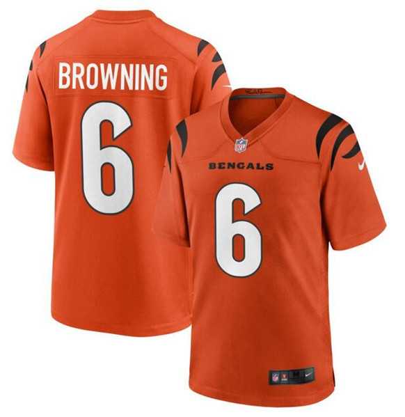 Men & Women & Youth Cincinnati Bengals #6 Jake Browning Orange Stitched Game Jersey->cincinnati bengals->NFL Jersey